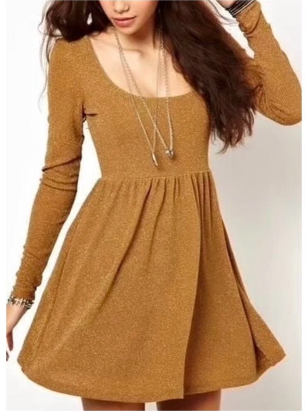 Free People Day & Night Gold Mini Dress